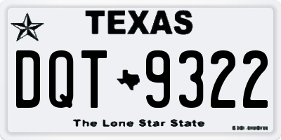 TX license plate DQT9322