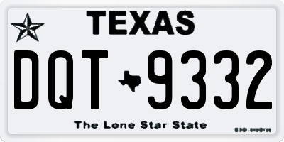 TX license plate DQT9332