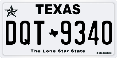 TX license plate DQT9340