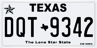 TX license plate DQT9342