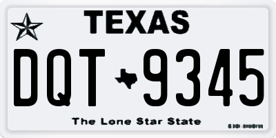 TX license plate DQT9345