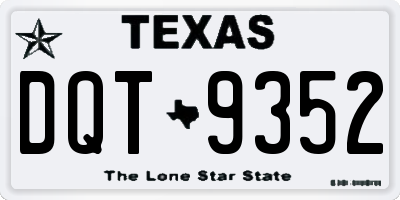 TX license plate DQT9352