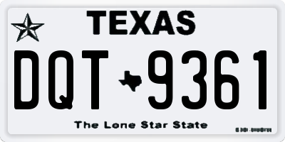TX license plate DQT9361