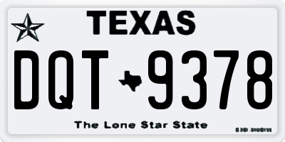 TX license plate DQT9378