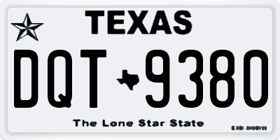 TX license plate DQT9380