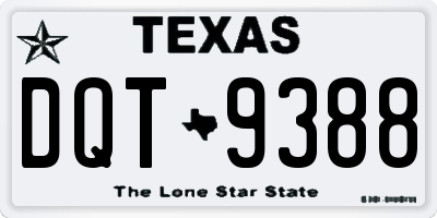 TX license plate DQT9388