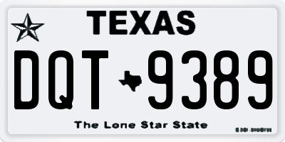 TX license plate DQT9389