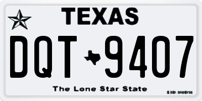 TX license plate DQT9407