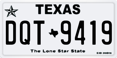 TX license plate DQT9419