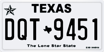 TX license plate DQT9451