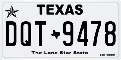 TX license plate DQT9478