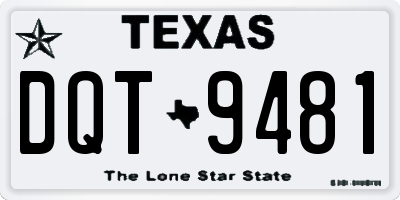 TX license plate DQT9481