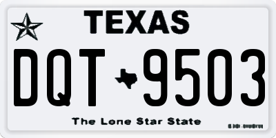 TX license plate DQT9503