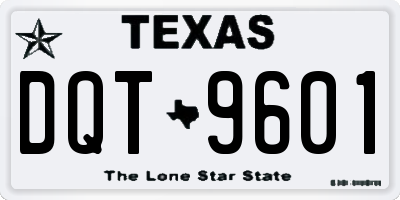 TX license plate DQT9601