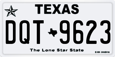 TX license plate DQT9623
