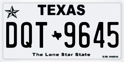 TX license plate DQT9645