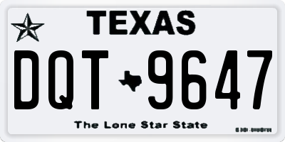 TX license plate DQT9647