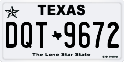 TX license plate DQT9672