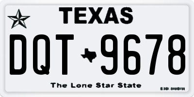 TX license plate DQT9678