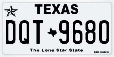 TX license plate DQT9680