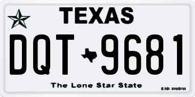 TX license plate DQT9681