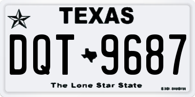 TX license plate DQT9687