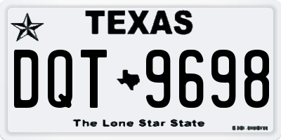 TX license plate DQT9698