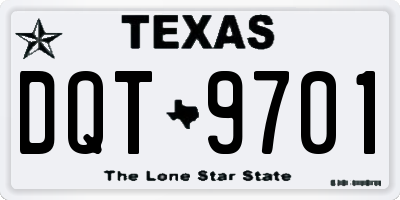 TX license plate DQT9701