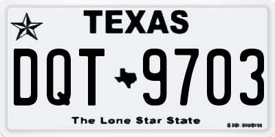 TX license plate DQT9703