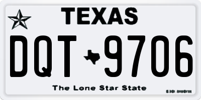 TX license plate DQT9706