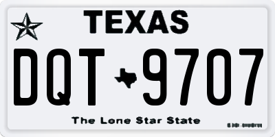 TX license plate DQT9707