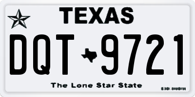 TX license plate DQT9721