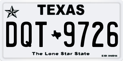 TX license plate DQT9726