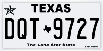 TX license plate DQT9727