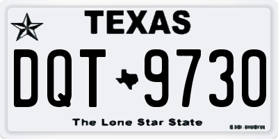TX license plate DQT9730