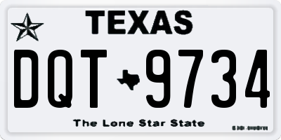 TX license plate DQT9734