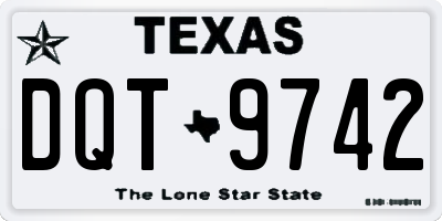 TX license plate DQT9742