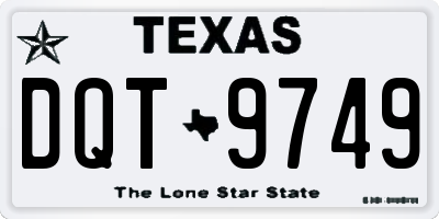TX license plate DQT9749