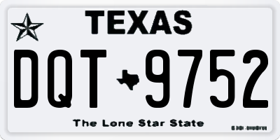 TX license plate DQT9752