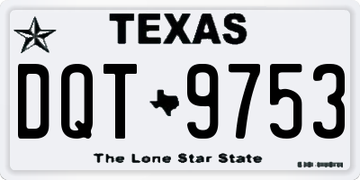 TX license plate DQT9753