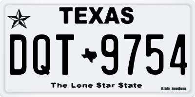 TX license plate DQT9754