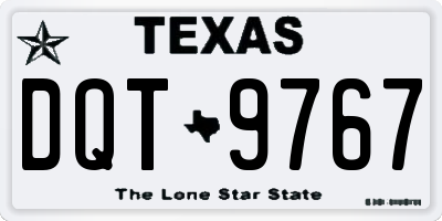TX license plate DQT9767