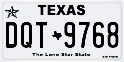 TX license plate DQT9768