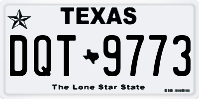 TX license plate DQT9773