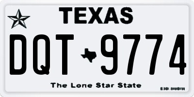 TX license plate DQT9774