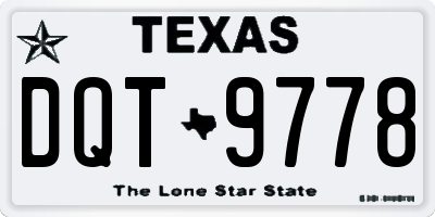 TX license plate DQT9778