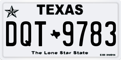 TX license plate DQT9783