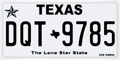 TX license plate DQT9785