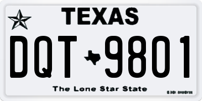 TX license plate DQT9801