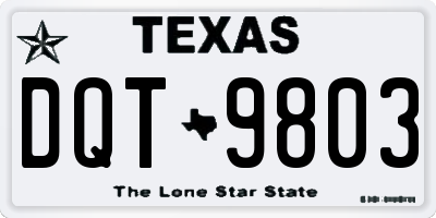 TX license plate DQT9803
